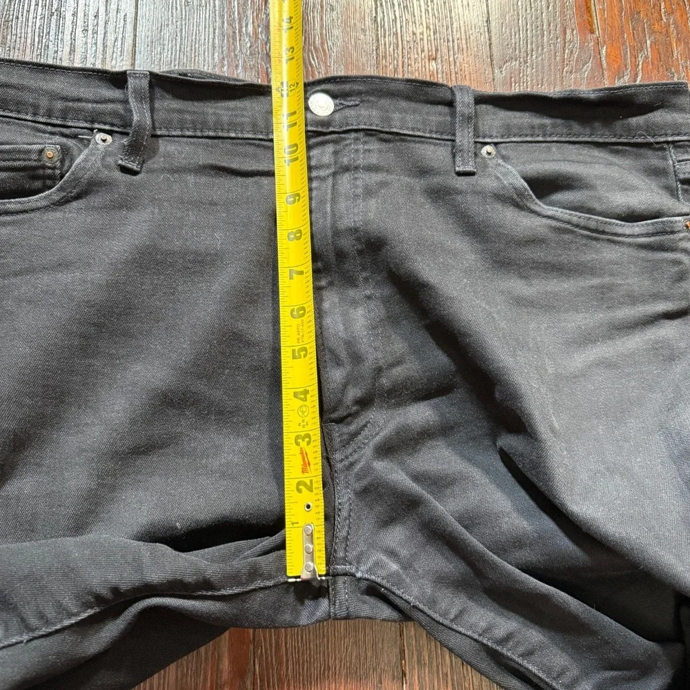 Levis 511 Premium Jeans Mens 42x32 Black Slim Straight Leg Stretch Biker‎ Goth